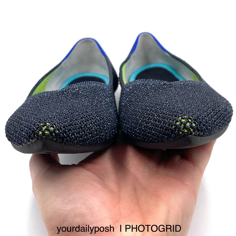 Rothy’s retired metallic blue green lattice stitch flats women’s US 6.5 - Picture 6 of 16